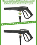 Pressure Washer Gun Set Universal Fit Heavy Duty With 2320 PSI Max 5000 PSI Burst with M22 14mm and M22 15mm fittings