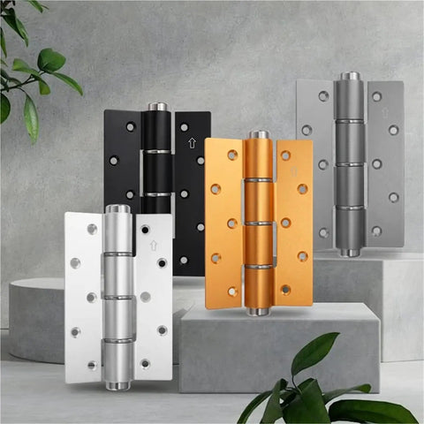 Heavy Duty Hydraulic Door Closer With Aluminum Buffer Hinge Silent Soft Close Design Hidden Multi Function Cabinet Hardware Automatic Self Closing Zero Drag Smooth Glide Two Piece Set - Aluminum hinges in various colors.