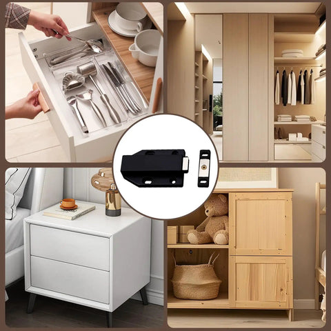 4 Pack Magnetic Push Latch Cabinet Hardware No Fuss Push To Open Touch Latch For Doors And Drawers Black Press To Open Built In Spring Mechanism Easy Install With Base Screws used in furniture