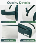 Compact Golf Pouch Bag For Men And Women, Handy Valuables Organizer showing PU handle and double-layer storage