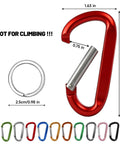 12 Pack Carabiner Keychain Clips 3 Inch Aluminum D Ring Nonlocking Hooks Multicolor Snap Clips For Home Camping Hiking Travel Backpack