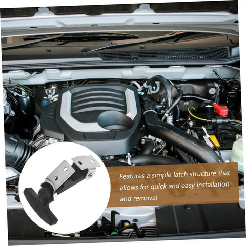 Versatile Flexible Rubber Hood Latch T Handle Hasp For Vehicle Hoods Engine Covers And Cargo Boxes shown in engine bay