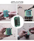 Heavy Duty 3S 40A Lithium Battery Protection Board For 18650 Cells shown during installation process in hobbyist hands.