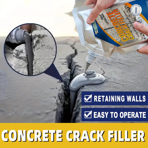 Rugged Concrete Crack Filler That Handles Ice Heave Like A Boss Rock Hard Freeze Thaw Sealant application on driveway fissure.