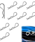 10 Pack R Clips 5 32nd Inch Zinc Plated Spring Steel Hair Pin Clips Cotter Pins Hitch Pins For Farm Equipment Mower