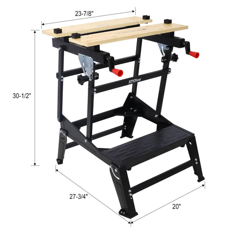 Hella Tough Portable Workbench Featuring A Heavy Duty Vise Foldable Work Table Holding Up To 550 Pounds Ready For Woodworking Garage Diy Jobs Anywhere with dimensions 23.8x27.7x30.5 in.