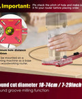 Durable Built Different 3 In 1 Aluminum Alloy Router Flip Base Milling Groove Bracket And Trimming Jig Templates For Off The Charts Woodworking Success, close-up of base with dimensions and router hand placement.