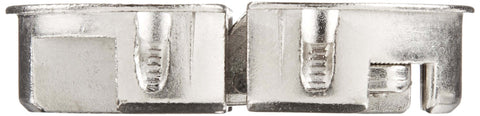 Side view of Zinc Alloy Drop Lid Hinge 38mm Nickel Finish With 90 Degree Opening Two Way Adjustment For Overlay And Door Gap Flush When Opened Ideal For Writing Desks Compatible With SDS-100 NSDX-10 HDS-10 Sugatsune, showing metal structure and joints.