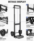 Details of Straight Up Heavy Duty Folding Hand Truck With Seven Inch Solid Rubber Wheels, 460 Pound Weight Capacity All Terrain Rolling Cart