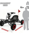 Rugged 2000W Electric Go Kart For Adults And Kids Off Road Beast with size dimensions and silhouette for height comparison