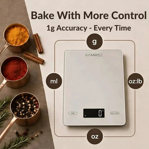 Big Digital Kitchen Scale For Baking And Meal Prep With Large Platform Grams And Ounces Backlit Display Auto Off 33Lb 15Kg Capacity