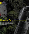 Close-up of 2700 Lumen USB Rechargeable Headlamp Flashlight With Detachable L Shape Head And Rotating Mount showing charging port