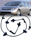 Tough As Nails Abs Wheel Speed Sensor For 2006 To 2011 Honda Civic displayed with car background, front left right fit connectors.