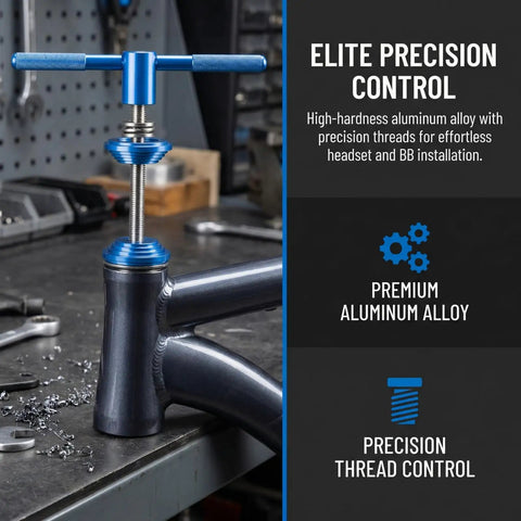 Pro Grade Bicycle Bottom Bracket Installation Tool Set For Press In BB Axle And Headset Durable Aluminum Alloy Construction Precise Threads And Ball Bearing Design For Easy Repair And Labor Saving Bike Maintenance used on bike frame