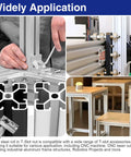 Pack Of 25 1/4 20 Roll In T Nuts With Ball Springs For 8020 Aluminum Extrusion T Slot Framing No Sweat Setup in application on machinery.
