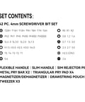 Top Notch Precision Screwdriver Set 56 Piece Kit With 42 Bits S2 Alloy Steel Carrying Case details listed.