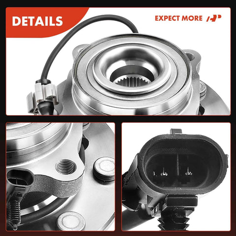 Details of 2 Pack Front Wheel Bearing And Hub Assembly With ABS 8 Lug For Chevy Silverado 1500 HD Avalanche 2500 GMC Sierra