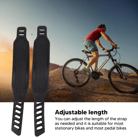 Adjustable Universal Pedal Straps With Durable Plastic Toe Clips For Exercise Bikes, Secure Fit, Easy Length Adjustment