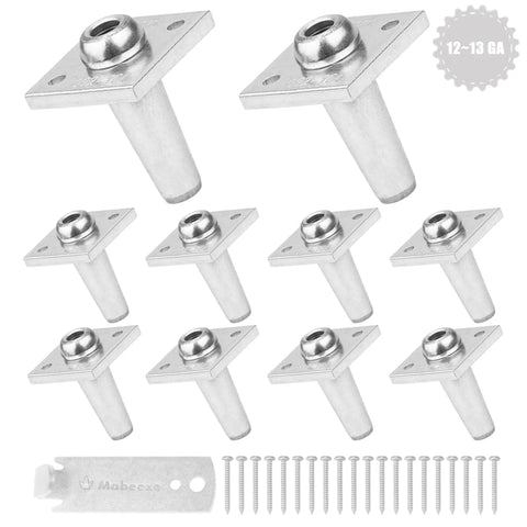 Ten pack of One Way Anchor Vise For 12-13 Gauge Fence Wire Grape Trellis with screws and wrench, aluminum construction.
