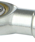 Solid Steel Spherical Rod End Bearing With Left Hand Female Thread Half Inch Bore bronze race showing smooth pivot surface.