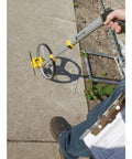 Rolatape RT312 12.5 Inch Aluminum Measuring Wheel Built To Last With Lightweight Durable Design For Landscaping And Construction, Ergonomic Pistol Grip, Yellow Great For Yards And Job Sites on sidewalk