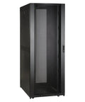 Rock Solid 48U Server Rack Cabinet With Premium Heavy Duty Steel Frame And Wide 30 Inch Base For Bulletproof Data Center Setup, side view.