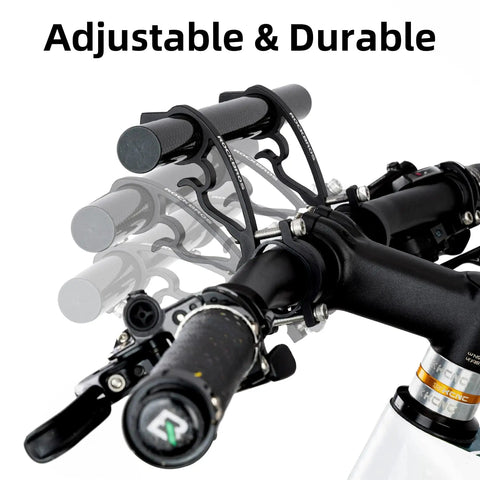 Extended Bike Handlebar Extender for mounting speedometer GPS and phone, lightweight carbon fiber aluminum, fits 20-32mm.