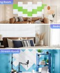 18 Pack Self Adhesive Acoustic Panels For Walls High Density Soundproof Foam Tiles 12 Inch Square White Squares in living room, bedroom, live stream room.