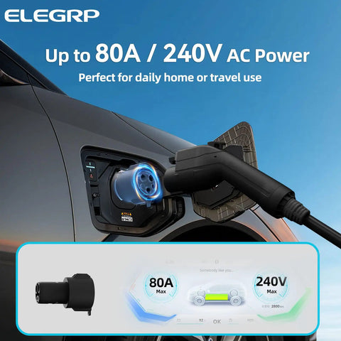 Badass J1772 To Tesla Charging Adapter With 80 Amp Fast Plug Capability For Every Model S X Y 3 And Cybertruck charging on EV.