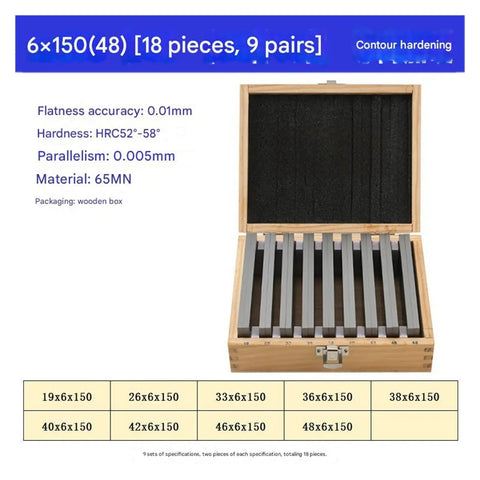 Tough As Nails Alloy Steel Parallel Block Set 18 Pieces Precision Machinist Jig Tools For CNC Milling Router And Table Saw, wooden box open