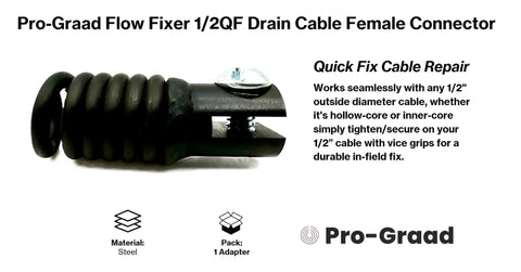 Flow Fixer One Half Inch Drain Cable Repair End Slotted Female Connector For Quick On The Job Fixes Of Broken Drain Cleaning Cables Fits All One Half Inch O D Cables