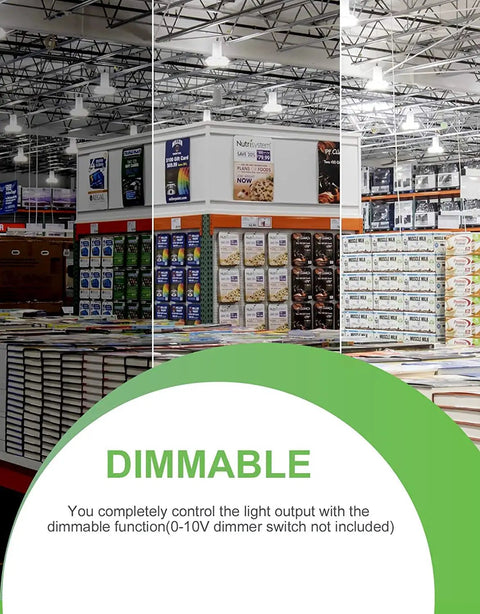 Ultra Bright 300W UFO LED High Bay Light 43500 Lumens 5000K Daylight 0 10V Dimmable IP65 Waterproof For Warehouse Workshop
