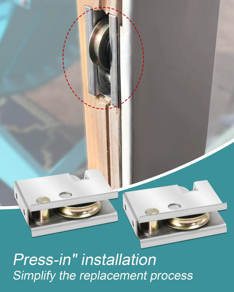 Sliding Patio Door Rollers One And One Half Inch Steel Ball Bearing Rollers Two Pack Adjustable Height Silver Finish Installed