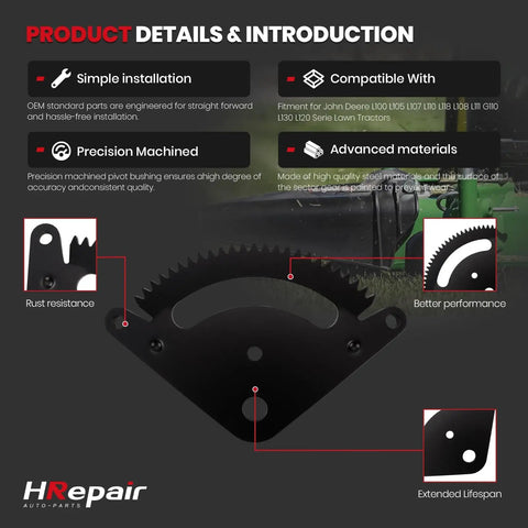 Image showing product details for Steering Sector Pinion Gear Rebuild Kit For John Deere Lawn Tractors L100 L105 L107 L110 L118 L108 L111 G110 L130 L120.