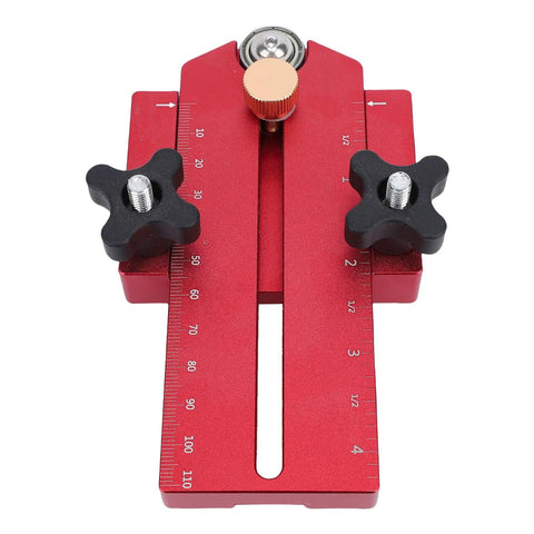Thin Jig Table Saw Guide Pro Grade With Secure Lock Design for Precise Crosscuts and Repeatable Cuts, red aluminum, top view
