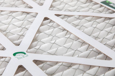Close-up of 20x20x2 MERV 10 Furnace Filter 12 Pack For Home HVAC High Efficiency Air Filtration Actual Size 19.5x19.5x1.75 Inches