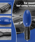 Gas Saver Plug Device For Cars And Trucks Boosts Engine Efficiency And Lets You Go Further On Less Gas Easy Plug And Play Installation Spill Saver For Quick Filling Of Gasoline And Diesel Works With Cars Trucks And Diesel Engines 3 Pack, showing close-up of black and blue unit, easy installation.
