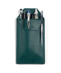Spruce Green Faux Leather Lab Coat Pocket Protector holding pens, tweezers, for scientists and engineers, tool holder pouch.