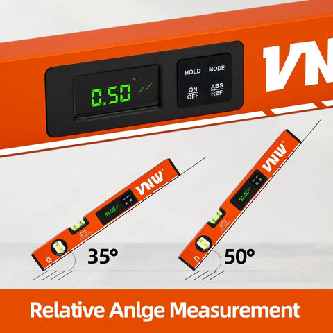 16-Inch Digital Level With LCD Display Bubble Light Up For DIYers Magnetic Torpedo Level Angle Finder showing 0.50° measurement