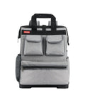 Heavy Duty Tool Backpack With Laptop Compartment Waterproof Molded Base And Padded Back Support Large Capacity For Screws Nails Wrenches