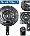 Mountain Bike Crankset FC TY301 3x6 7 8 Speed Drivetrain 24T 34T 42T Gears Square Set 170mm Crank Arm Aluminum