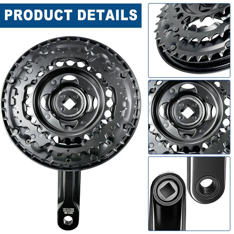Mountain Bike Crankset FC TY301 3x6 7 8 Speed Drivetrain 24T 34T 42T Gears Square Set 170mm Crank Arm Aluminum