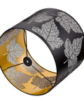 Metal Etched Drum Lamp Shade With Dope Leaf Pattern For Table And Floor Lamps Large 12 By 14 By 10 Inch Spider Fitter Harp Required