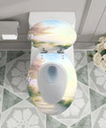 Resin Toilet Seat Elongated for Bathroom with scenic design, 14.5" x 18.5", adding elegance to your bathroom.