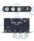 2 Pack ZK-1001U Mono Amplifier Board With True Wireless Stereo TWS 100W Output 9-24V Vehicle Power USB AUX Bluetooth Ready