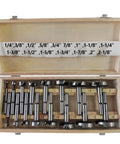 Wood case with 16-piece Forstner Bit Set for Wood Drilling 16 Piece Round Shank Drill Bits for Precise Clean Holes