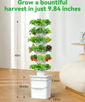Vertical Hydroponics Garden Tower Kit With Six Levels And 36 Pods for herbs and fruits in a small indoor space.