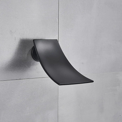 UMJIGF Shower System Black Shower Faucet Set with Led Digital Display, sleek curved black wall mount for modern bathrooms.