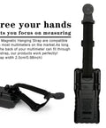 Magnetic Hanging Strap Kit For Digital Multimeters, Durable Magnetic Hanger And Strap Set, black, shown attached to meter.