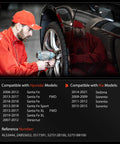 Technician installing wheels with Rear Left Right Abs Wheel Speed Sensor Drop In Setup For Hyundai Santa Fe Kia Sorento.